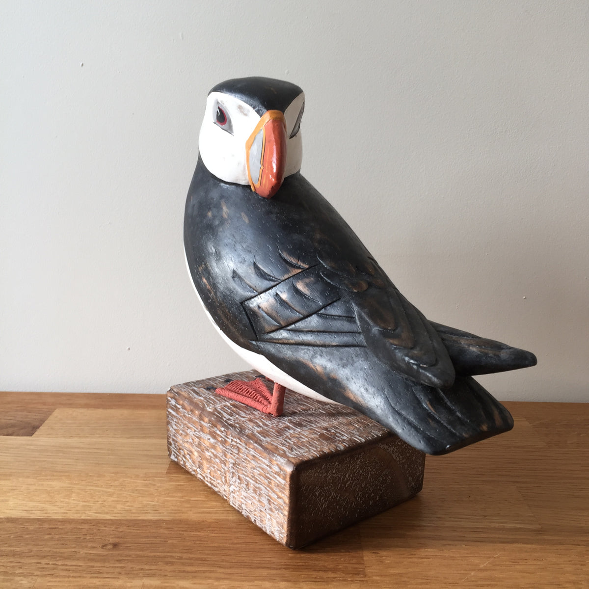 Archipelago Puffin Preening Wood Carving Bells Cottage Interiors