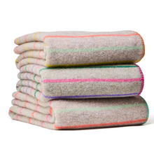 Load image into Gallery viewer, Recycled Random Stripe Blanket - assorted colours
