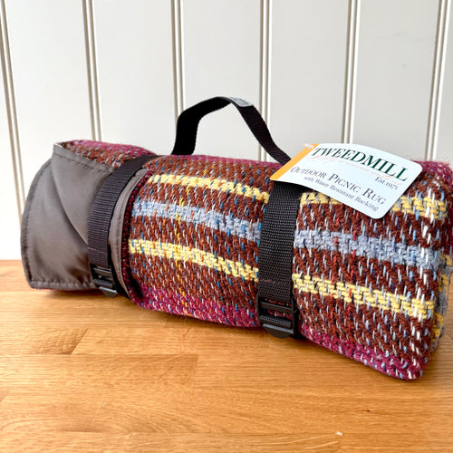 Tweedmill Recycled Picnic Blanket Rug Roll Waterproof Backing