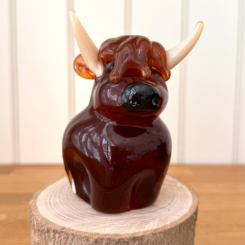 Highland Cow Glass Sculpture Ornament