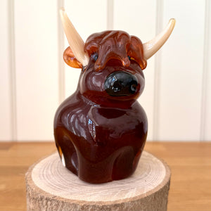 Highland Cow Glass Sculpture Ornament