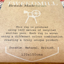Load image into Gallery viewer, Tweedmill Recycled 100% Wool Throw/Rug/Picnic Blanket Small