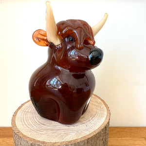 Highland Cow Glass Sculpture Ornament