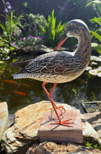 Load image into Gallery viewer, Archipelago Redshank Preening Wood Carving