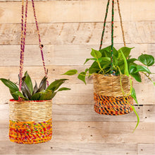 Load image into Gallery viewer, Artisan Hanging Plant Basket - Medium Cylindrical