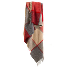 Load image into Gallery viewer, Tweedmill Block Check Knee Rug - Red &amp; Slate Blanket Pure New Wool