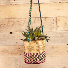 Load image into Gallery viewer, Artisan Hanging Plant Basket - Medium Cylindrical