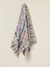Load image into Gallery viewer, Variegated Windowpane Merino Throw: Grey/Multi