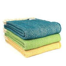 Load image into Gallery viewer, Recycled Wool Chevron Tibet Throw - assorted colours
