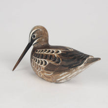 Load image into Gallery viewer, Hand Carved Sitting Wooden Snipe Bird by Archipelago