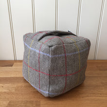 Load image into Gallery viewer, Tweedmill Tweed Square Door Stop - Tweed/Red