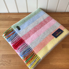 Load image into Gallery viewer, Tweedmill Rainbow Grey Knee Rug / Small  Blanket Throw Pure New Wool