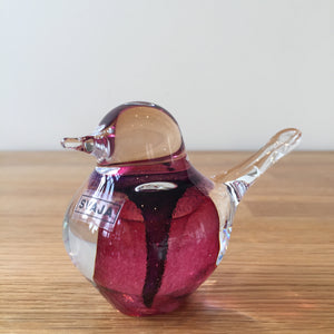 Svaja Basil Bird Pink Glass Ornament Paperweight