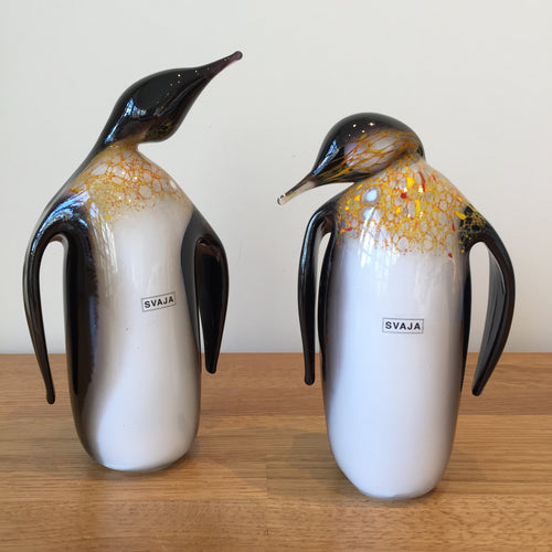 Svaja Ellie and Ernestas Emperor Penguins Glass Ornament Paperweight