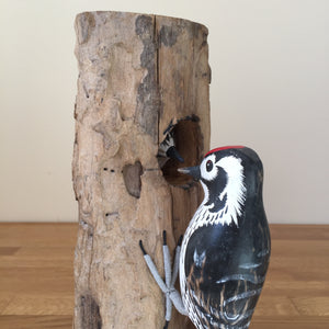 Archipelago Lesser Spotted Woodpecker Wood Carving
