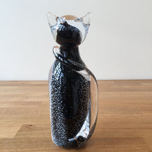 Load image into Gallery viewer, Svaja Camilla Cat Black/White Medium Glass Ornament Paperweight
