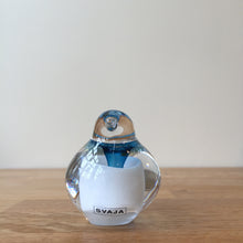 Load image into Gallery viewer, Svaja Basil Bird White/Teal Glass Ornament Paperweight