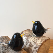 Load image into Gallery viewer, Glass Blackbird Pair Bird Sculpture Ornament
