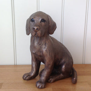 Toto Labrador Puppy Bronze Frith Sculpture By Paul Jenkins