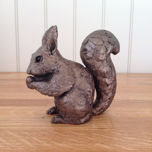 Red Squirrel Bronze Frith Sculpture by Adrian Tinsley