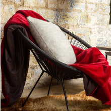 Load image into Gallery viewer, Tweedmill Faux Fur Throw/Suede Back - Ruby/Charcoal