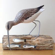 Load image into Gallery viewer, Archipelago Curlew Fishing Wood Carving