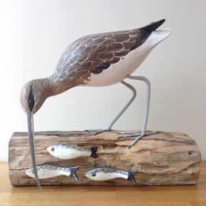 Archipelago Curlew Fishing Wood Carving