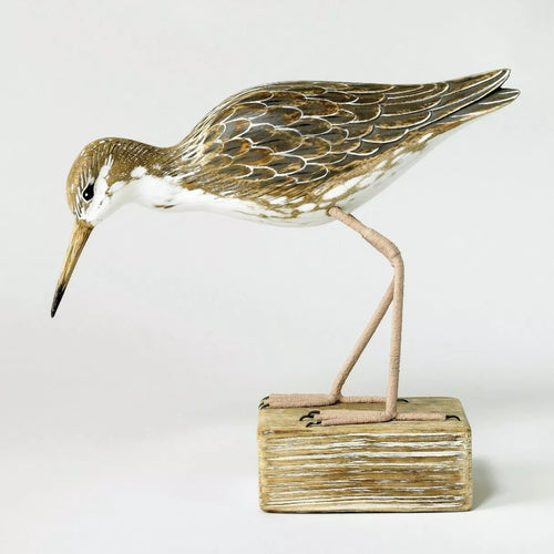 Archipelago Ruff Feeding Wood Carving