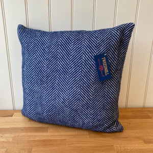 Tweedmill Fishbone Cushion Navy Pure New Wool