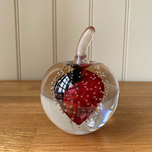 Svaja Forbidden Fruit Paperweight Pink Bubbles Glass Ornament