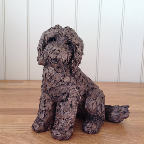 Lucy Cockapoo Bronze Frith Sculpture By Adrain Tinsley
