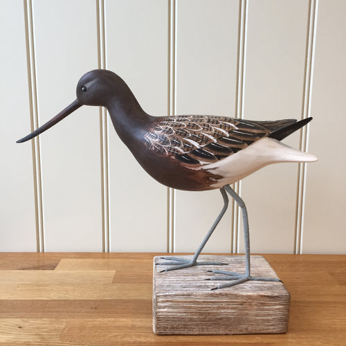 Archipelago Godwit Standing Straight Wood Carving