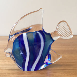 Svaja Clara Clown Fish Blue Glass Ornament Paperweight