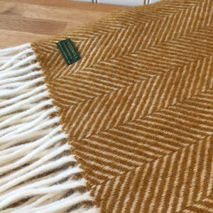 Tweedmill English Mustard Knee Rug / Small Throw Pure New Wool