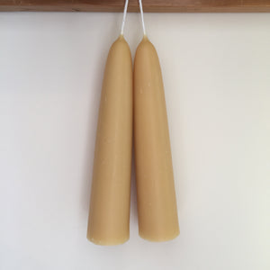 100% Natural Pure UK Beeswax Giant Stubby Candles x 1 Pair British Made