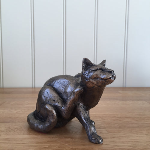 Whiskey Cat Scratching Frith Sculpture By Paul Jenkins