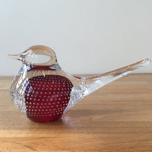 Load image into Gallery viewer, Svaja Basil Bird Big Bubbles Pink Glass Ornament Paperweight