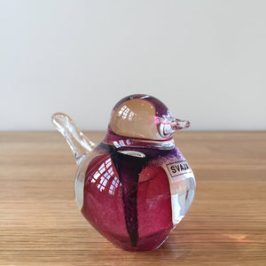 Svaja Basil Bird Pink Glass Ornament Paperweight