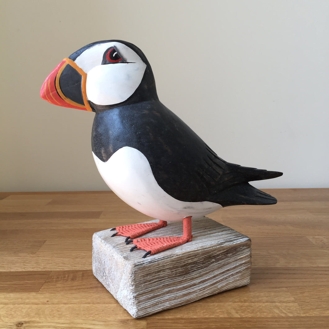 Archipelago Puffin Straight Wood Carving