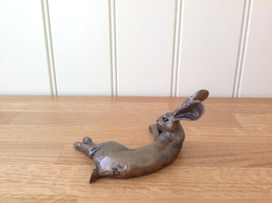 Honey Hare Lying Bronze Frith Sculpture By Paul Jenkins