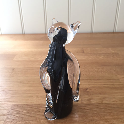 Svaja Katy Kitten Black Glass Ornament Paperweight