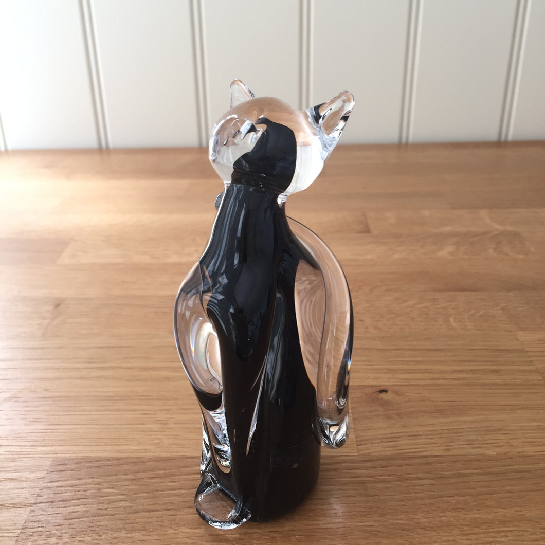Svaja Katy Kitten Black Glass Ornament Paperweight