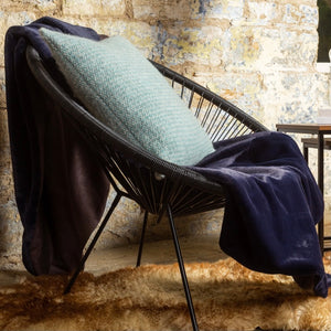 Tweedmill Faux Fur Throw/Suede Back - Blackberry/Charcoal