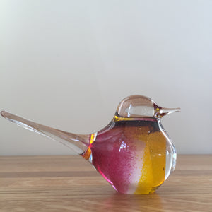 Svaja Basil Bird Cherry/Amber Glass Ornament Paperweight