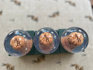 Champagne Cork Paperweights x 3 Custom Made Using Customers Personalised Wedding Corks With Initials On PRICE ON REQUEST