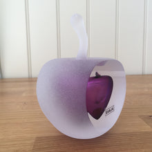 Load image into Gallery viewer, Svaja Forbidden Fruit Paperweight Violet Frosted Glass Ornament