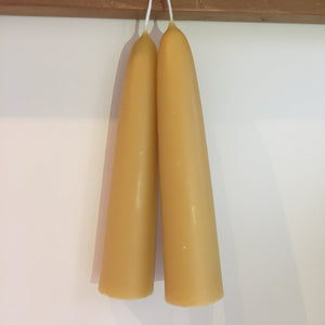 100% Natural Pure UK Beeswax Giant Stubby Candles x 1 Pair British Made