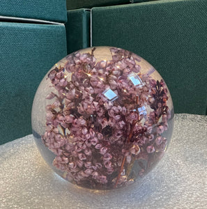 Botanical Heather Small Paperweight Made With Real Heather