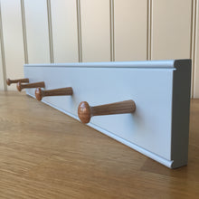 Load image into Gallery viewer, Traditional Shaker Peg Rail With Oak Pegs - Parma Grey
