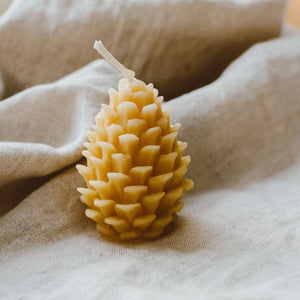 Beeswax Pine Cone Candle Natural Sustainable Country Gift